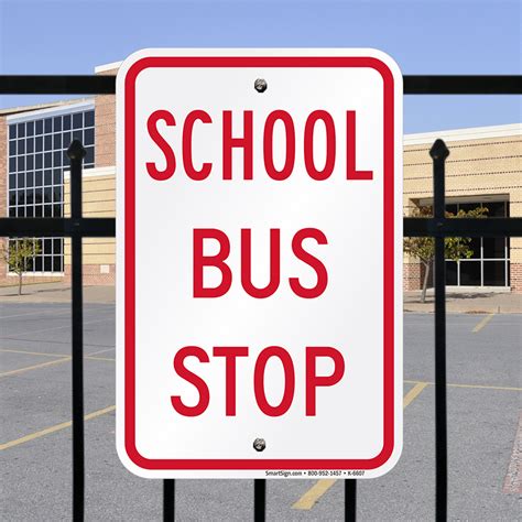 Bluebird School Bus Stop Sign