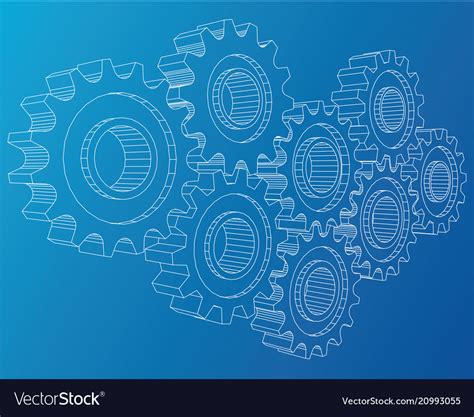 Background industrial design gears conceptual 3d Vector Image