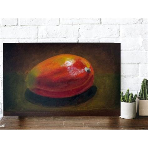 Mango Painting Fruit Original Art Dark Academia Oil Painting Food Still Life Artwork • prodhud.art