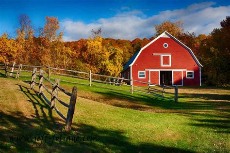 Old Barns in Autumn - New England fall foliage