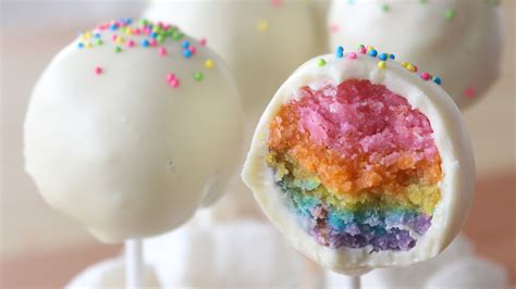 Surprise Rainbow Cake Pops | Tastemade