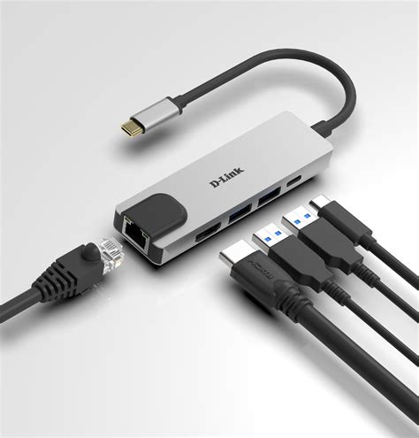 DUB-M520 Hub USB-C 5 en 1 con HDMI/Ethernet y suministro eléctrico | D-Link España