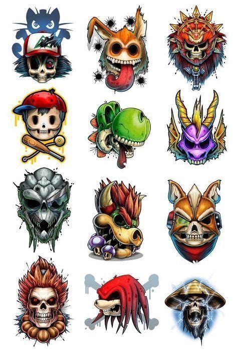 Game character skulls | Gamer tattoos, Tattoo set, Gaming tattoo