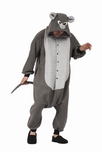 GREY GIANT MOUSE RAT ADULT COSTUME ANIMAL PAJAMAS JUMPSUIT FUNSIES MENS WOMENS | eBay