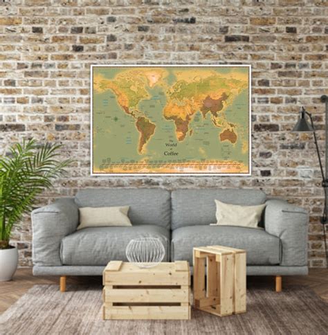 World Coffee Map 2021 Edition Exquisitely Detailed and LAMINATED 3 siz – ProGeo Maps & Guides