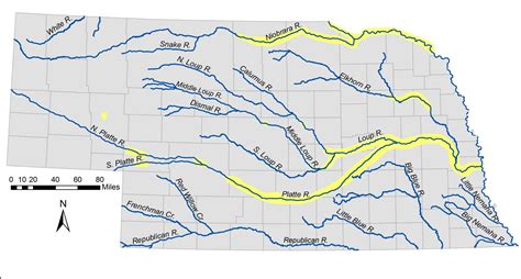 Map Of Nebraska Rivers And Lakes