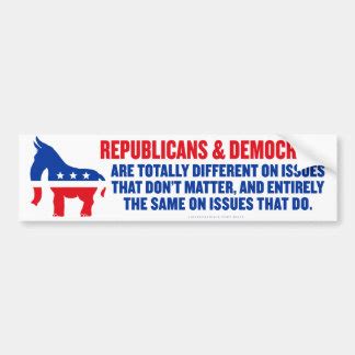 Political Parties Car Bumper Sticker