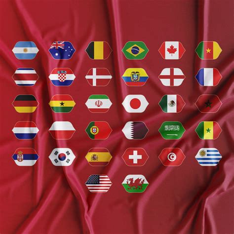 World Cup Qatar 2022 All National Soccer Team Logo & Flags - Etsy Ireland