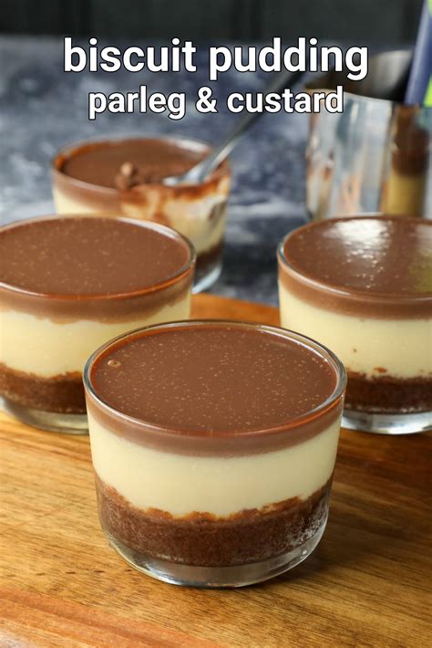 biscuit pudding recipe | chocolate biscuit pudding | parle-g custard pudding