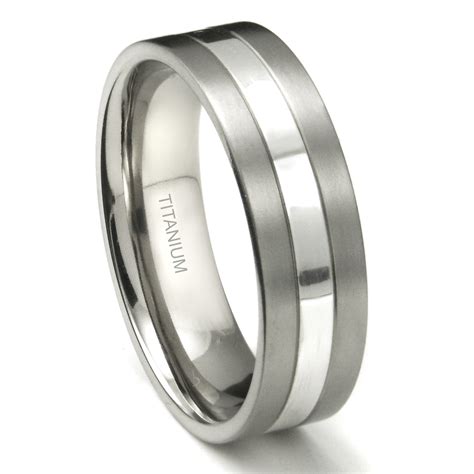 Titanium 7mm Two Tone Wedding Ring