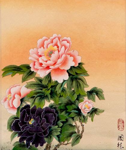 Peony Flower Chinese Brush Painting - Sevilla Lanueva