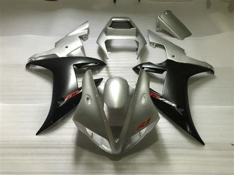 Custom Motorcycle Fairing Kit For Yamaha Yzfr1 02 03 Yzf R1 2002 2003 Yzfr1 Yzf1000 Silver Black ...