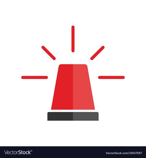 Alarm siren icon emergency light alert red symbol Vector Image