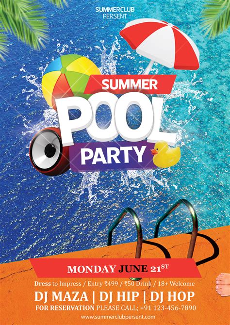 Pool Party PSD Flyer | FreedownloadPSD.com