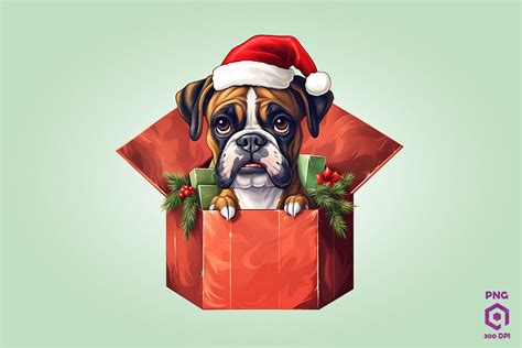 Christmas Boxer Dog Gift Box Graphic by Quoteer · Creative Fabrica