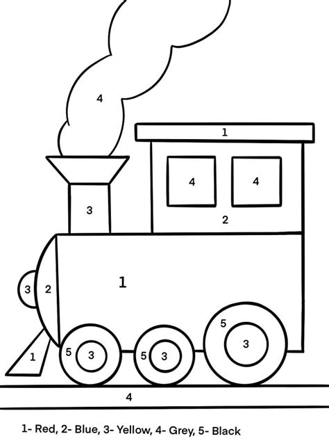 Easy Preschool Color by Number Coloring Page - Free Printable Coloring Pages for Kids