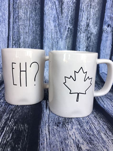 Mugs Rae Dunn Coffee Mug "Eh?" And Canadian Maple Leaf MUG SET Canada 2 Mugs Home & Garden ...