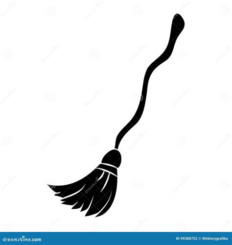 Witch Broom Silhouette Cartoon Vector Symbol Icon Design. Beautiful Illustration Isolated on ...