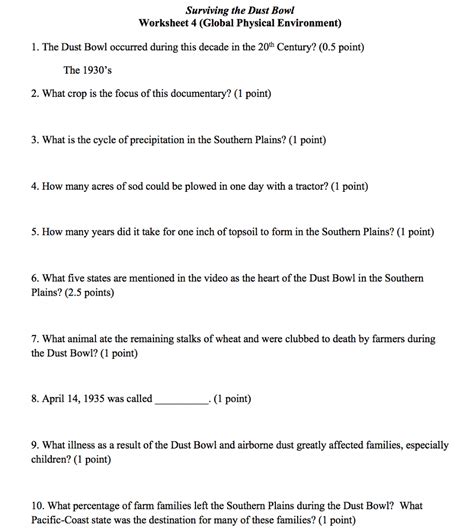 Solved Surviving the Dust Bowl Worksheet 4 (Global Physical | Chegg.com