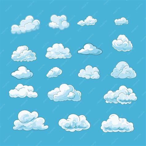 Premium Vector | A collection of detailed vector clouds