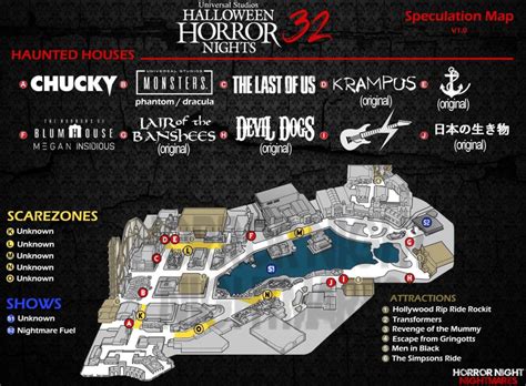 First Halloween Horror Nights 32 Speculation Map Released for Universal Studios Florida - WDW ...