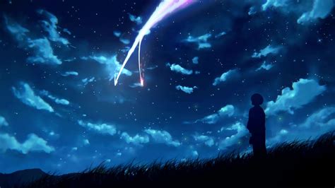 Mitsuha Looking At The Comet In The Sky Your Name Live Wallpaper ...