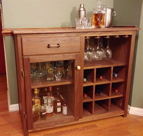 Walnut liquor/wine cabinet : r/woodworking