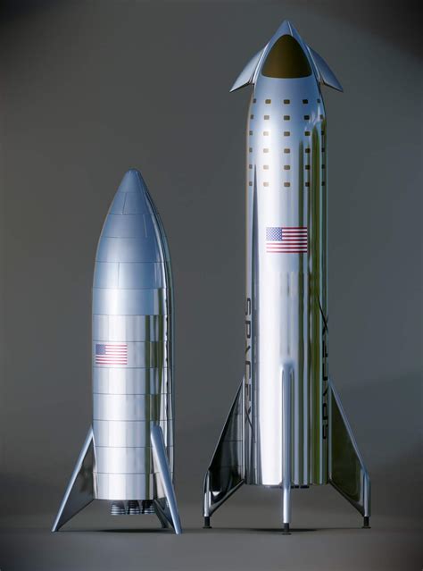 SpaceX Starhopper, Starship and Super Heavy model comparison by Kimi Talvitie | human Mars