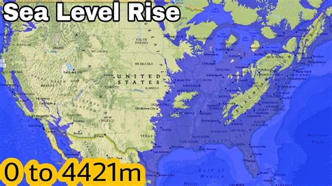 USA Flood Map | Sea Level Rise (0 - 4000m) - YouTube