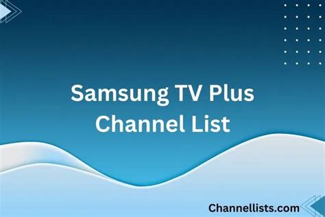 Samsung TV Plus Channel List 2024