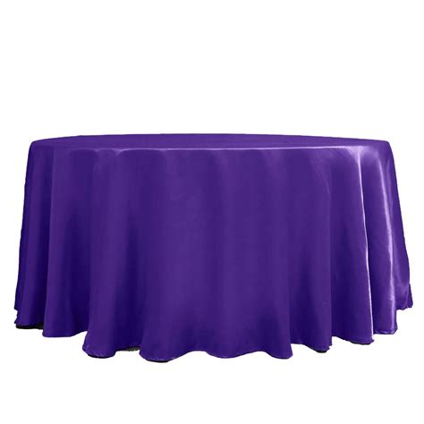 120" Purple Satin Round Tablecloth | TableclothsFactory