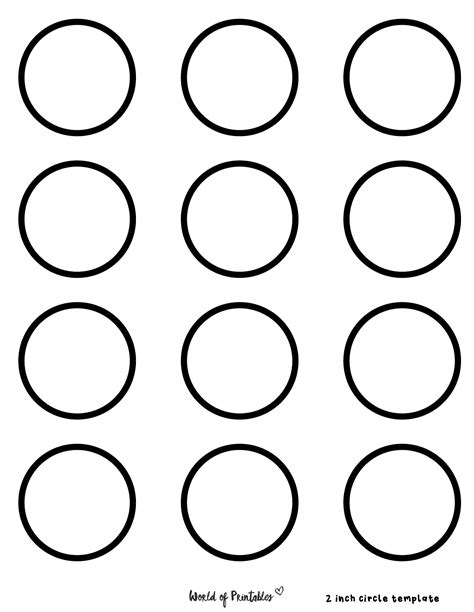 Free Printable Circle Templates - Various Sizes - World of Printables