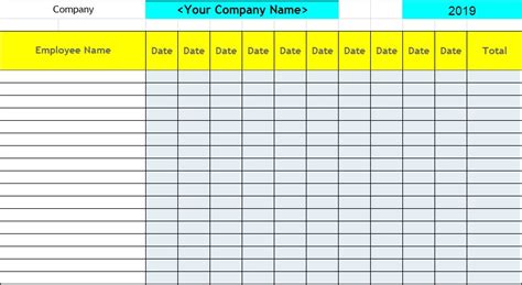 Free Employee Attendance Template Calendar Template Printable - Riset