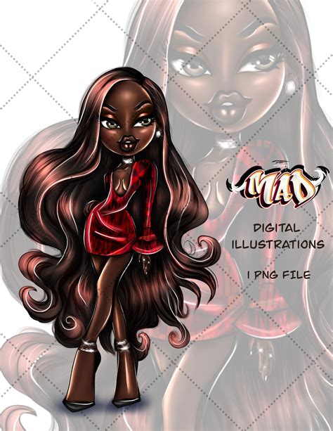 Bratz Girl Black Girl Clipart Digital Illustration Cute - Etsy