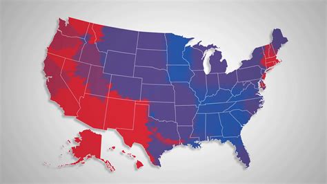 U S Map With Names Of States In Red White Blue