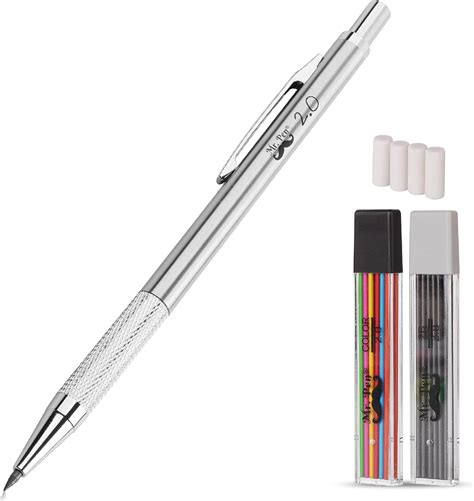 Amazon.co.jp: Mr. Pen- Mechanical Pencil, Metal, Drafting, Drawing, Lead Holder, 2mm for Thick ...