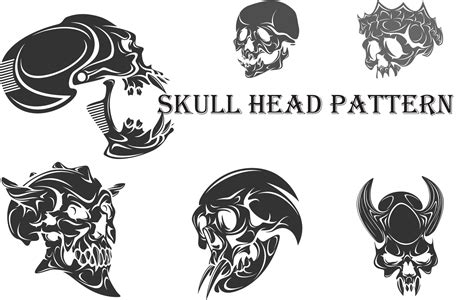 Skull Head Pattern for Tattoos Graphic by Best_Store · Creative Fabrica