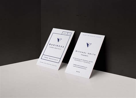 Free Vertical Business Card Mockup (PSD)