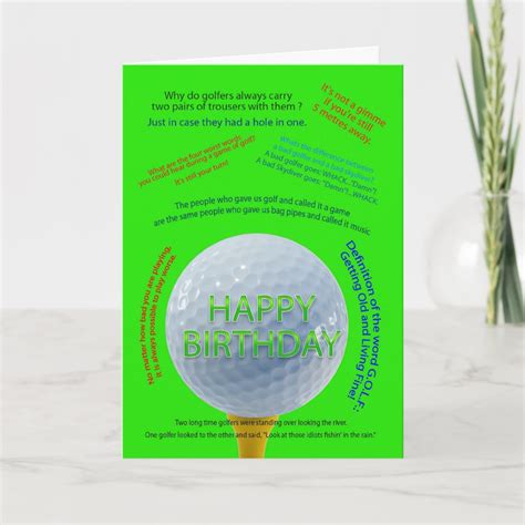 Golf Jokes birthday card | Zazzle