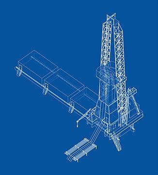 Oil Rig Orthography Vector Natural Business Silhouette Vector, Natural, Business, Silhouette PNG ...