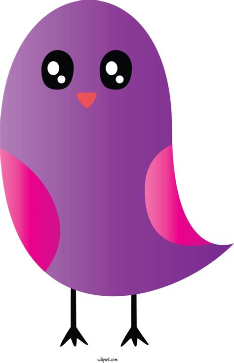 Animals Violet Purple Cartoon For Bird - Bird Clipart Animals Clip art