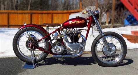 Pin by Jim Meyer on "BAD BRASS" 1950 Triumph 650 custom bobber | Custom bobber, Triumph 650, Bobber