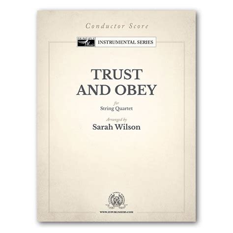 Trust and Obey - String Quartet - Ziesemer Family Publishers