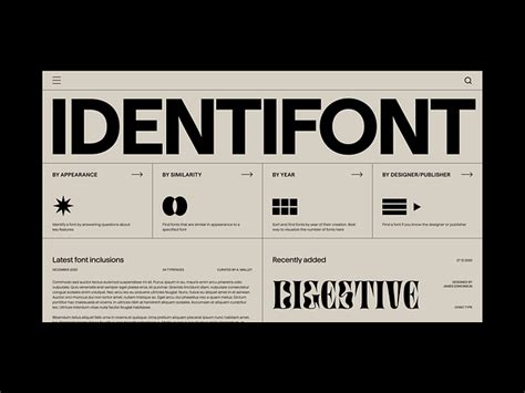 Identifont redesign concept by Milos Bojkovic on Dribbble