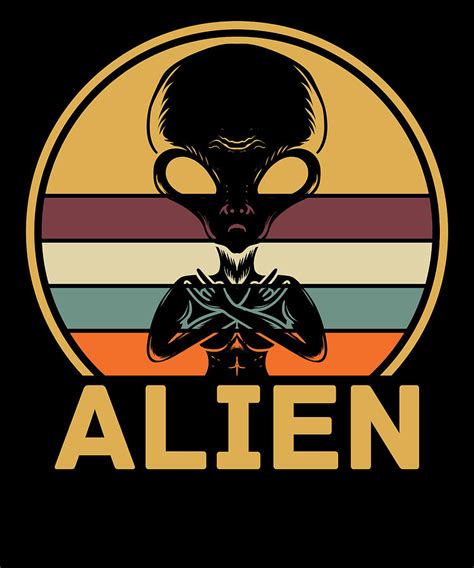 Retro Vintage Alien Digital Art by Mercoat UG Haftungsbeschraenkt ...