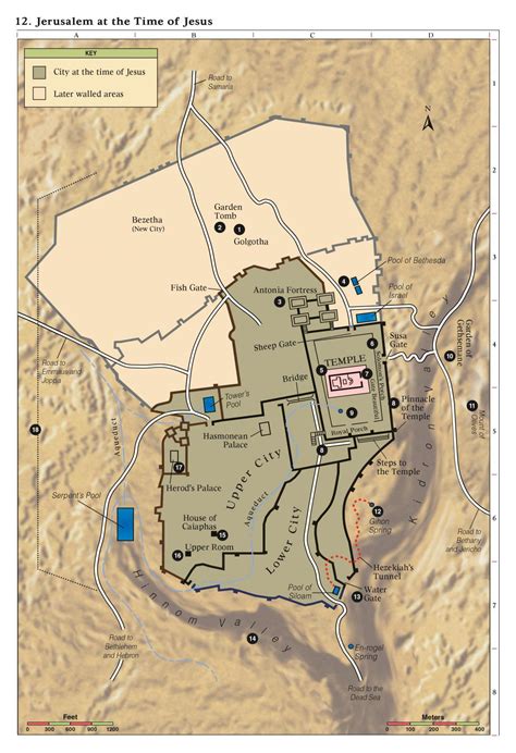 Map of Jesus crucifixion - Location of Jesus crucifixion map (Israel)