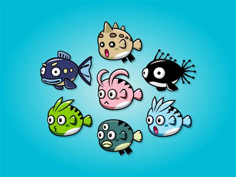 7 Monster Fish Sprite Sheets | Behance