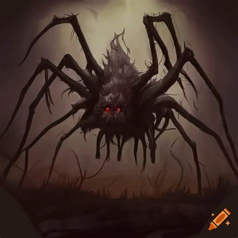 High quality d&d monster art. a giant spider. empty background on Craiyon