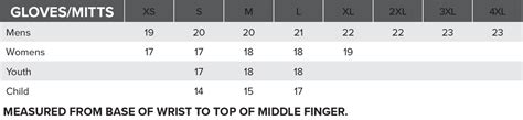 FXR Sizing Charts — HFX Motorsports