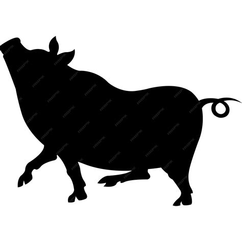 Premium Vector | Black pigs silhouette